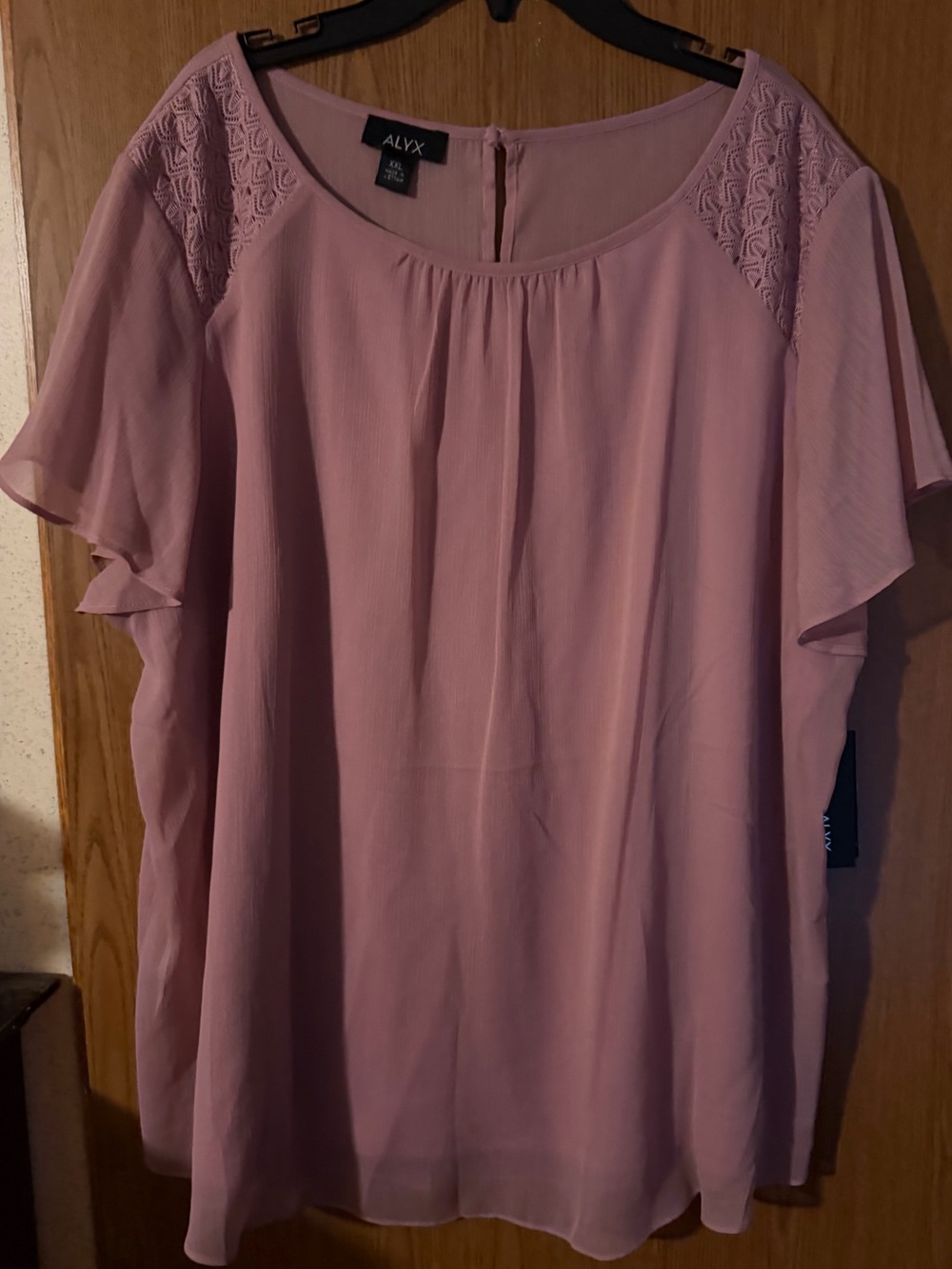 ALYX Women's Dusty Rose Flutter Sleeve Blouse